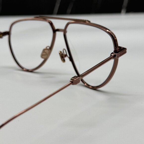 NEW VALENTINO V-STUD-II VLX-133C AVIATOR UNISEX GOLD ROSE EYEGLASSES - Picture 5 of 10